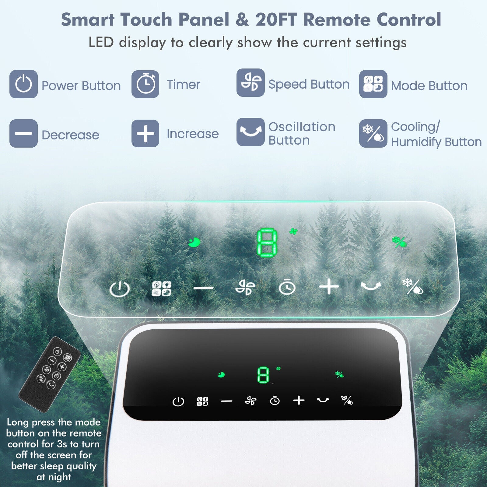 3-in-1 Evaporative Air Cooler with 12H Timer Remote, White Air Coolers at Gallery Canada