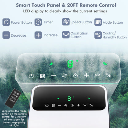 3-in-1 Evaporative Air Cooler with 12H Timer Remote, White Air Coolers at Gallery Canada