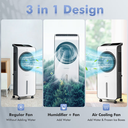 3-in-1 Evaporative Air Cooler with 12H Timer Remote, White Air Coolers at Gallery Canada