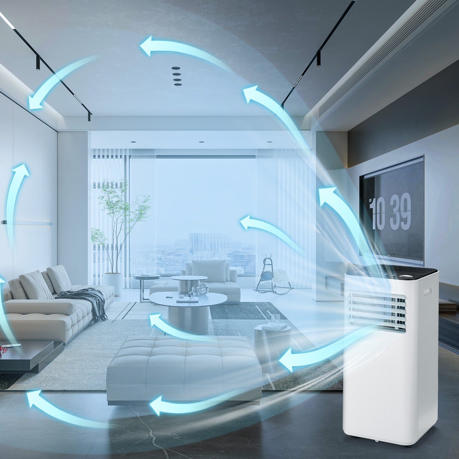 10000 BTU Portable Air Conditioner with Fan Dehumidifier Sleep Mode, White Portable Air Conditioners at Gallery Canada