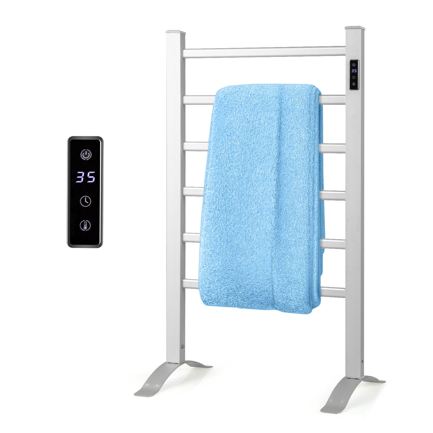Freestanding and Wall-mounted 6 Bars Towel Warmer with Timer and LED Display at Gallery Canada