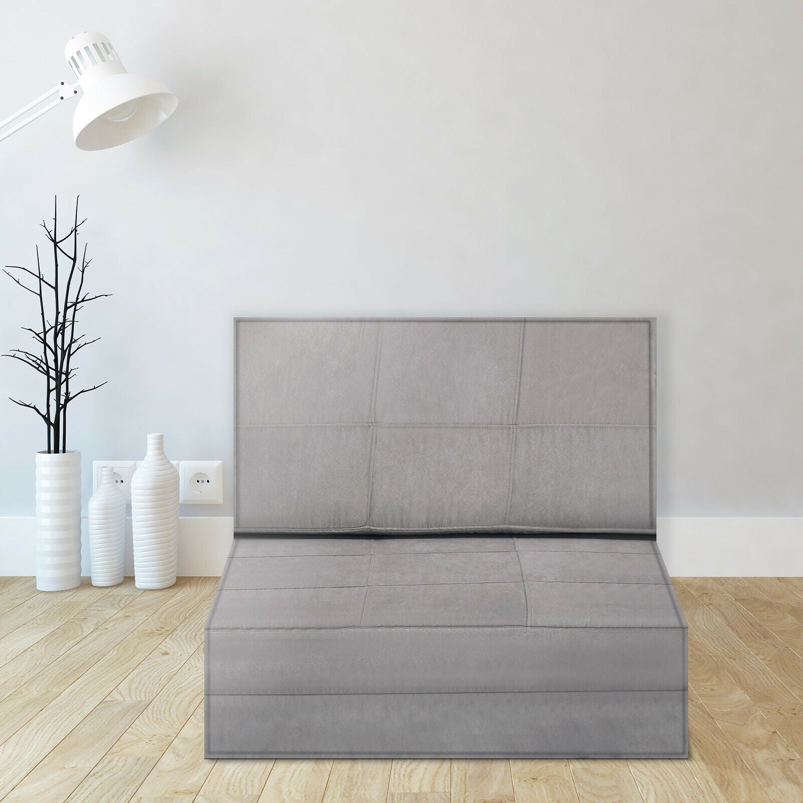 Convertible Lounger Folding Sofa Sleeper Bed, Gray Floor Chairs at Gallery Canada