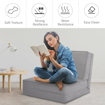 Convertible Lounger Folding Sofa Sleeper Bed, Gray Floor Chairs at Gallery Canada