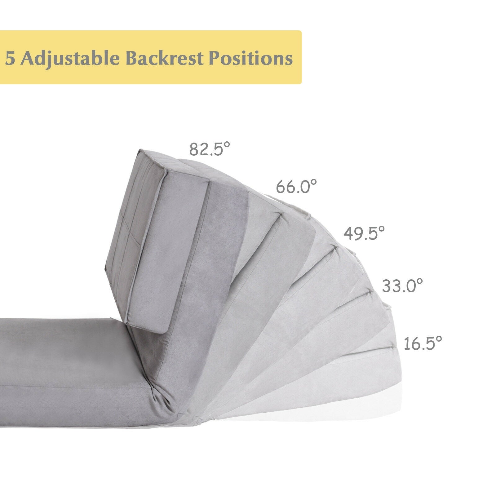 Convertible Lounger Folding Sofa Sleeper Bed, Gray Floor Chairs at Gallery Canada