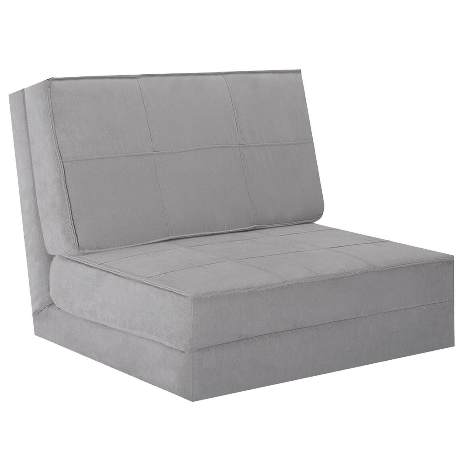 Convertible Lounger Folding Sofa Sleeper Bed, Gray Floor Chairs Gray at Gallery Canada