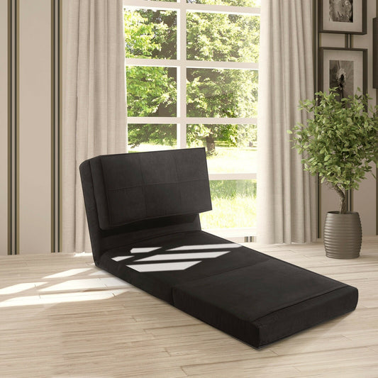 Convertible Lounger Folding Sofa Sleeper Bed, Black - Gallery Canada