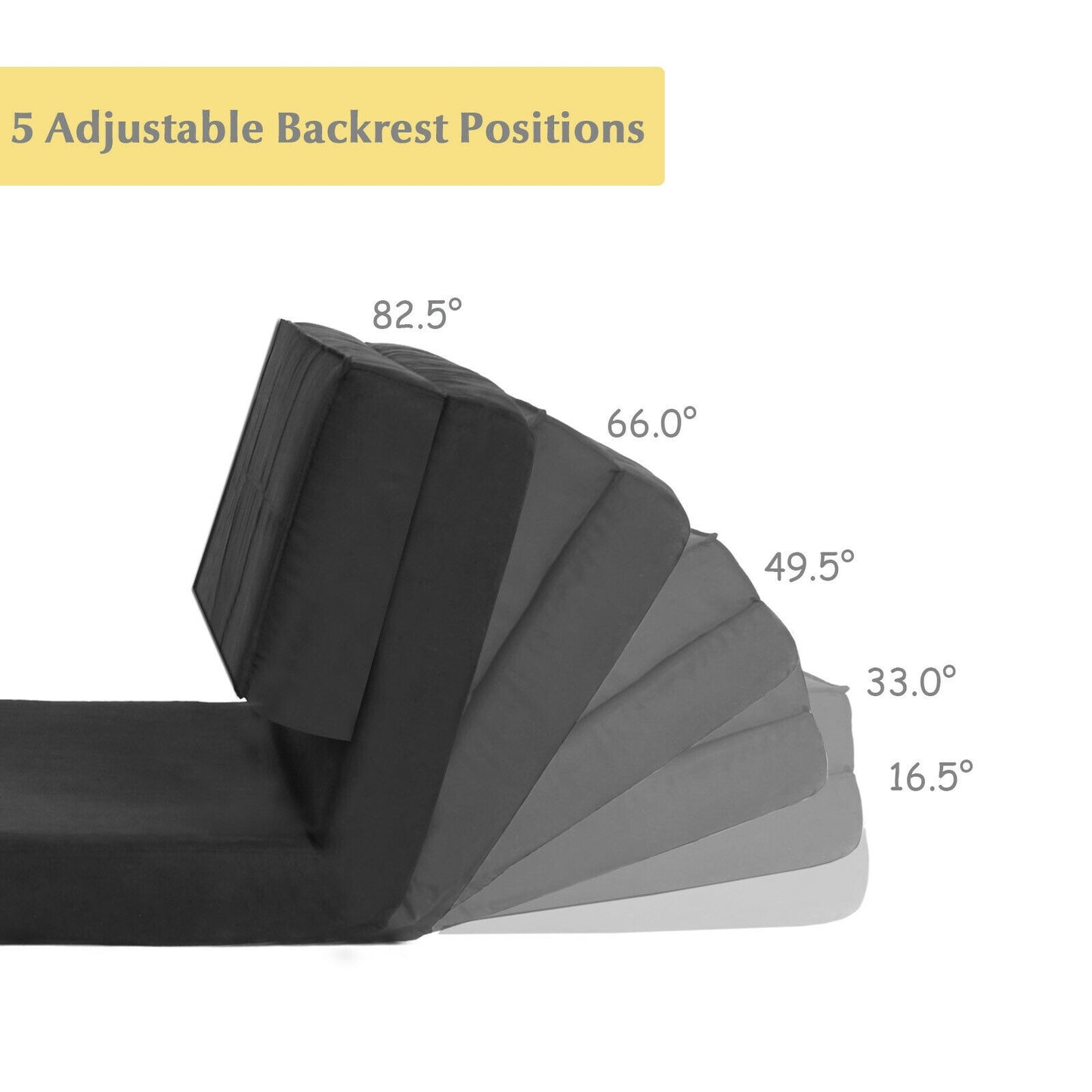 Convertible Lounger Folding Sofa Sleeper Bed, Black Floor Chairs at Gallery Canada