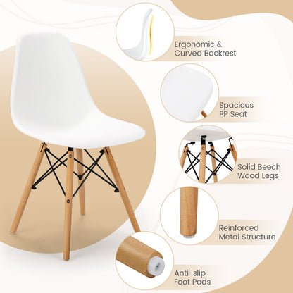 5 Pieces Rectangle Dining Table Set with 51 Inch Glass Tabletop, White Dining Room Sets at Gallery Canada