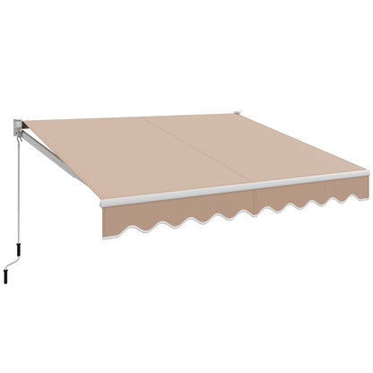 10 x 8.2 Feet Retractable Awning, Manual Crank Handle, Beige Canopies at Gallery Canada