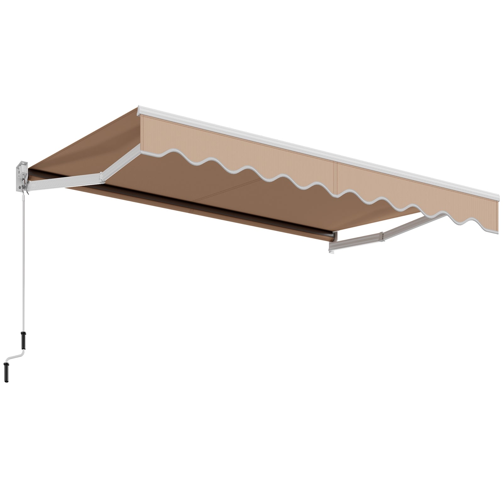 10 x 8.2 Feet Retractable Awning, Manual Crank Handle, Beige Canopies at Gallery Canada