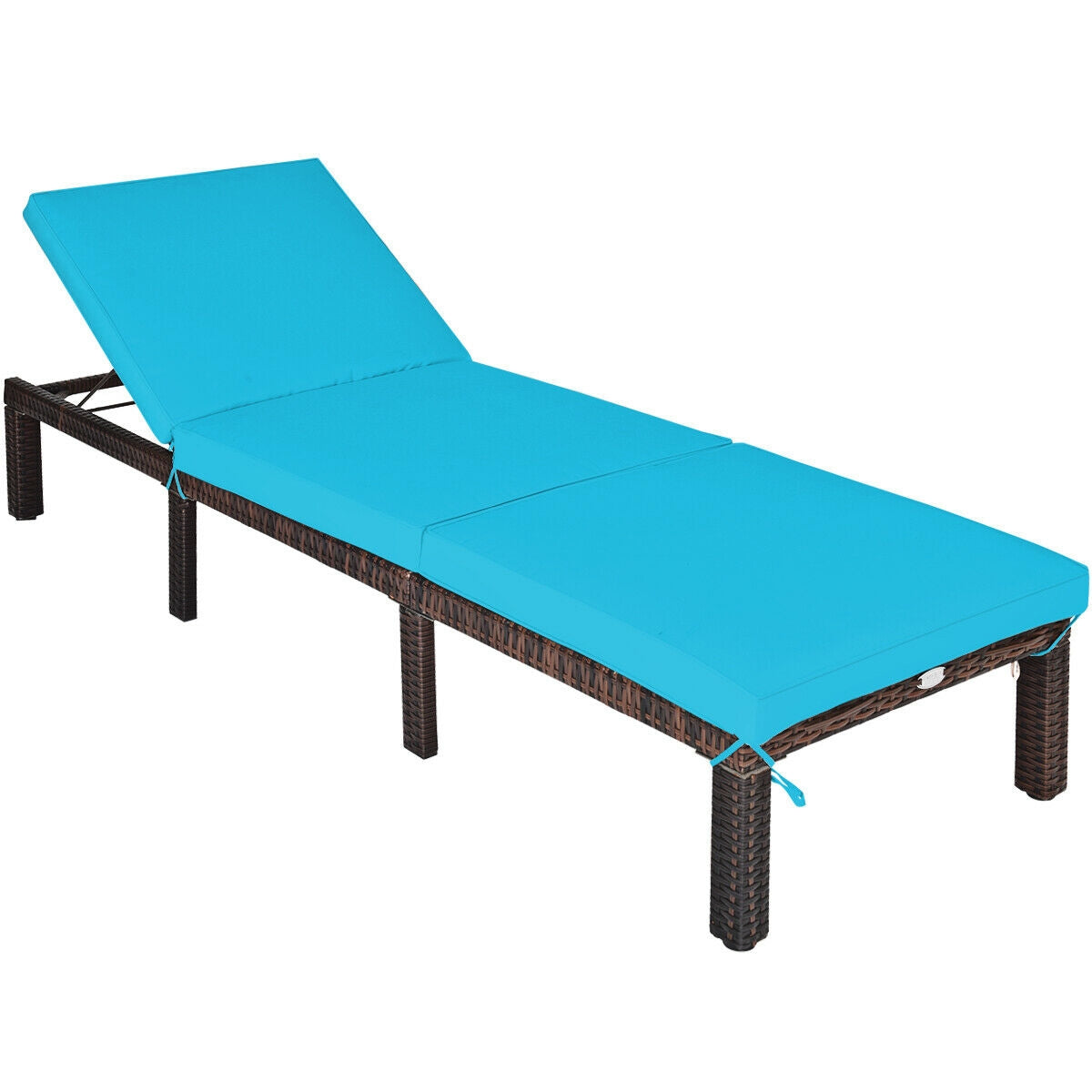Outdoor Rattan Adjustable Cushioned Chaise, Turquoise Outdoor Chaise Lounges at Gallery Canada
