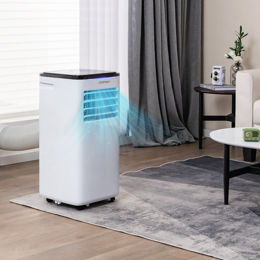 8000/10000 BTU 3-in-1 Portable Air Conditioner with Fan and Dehumidifier Mode-10000 BTU, Black & White - Gallery Canada