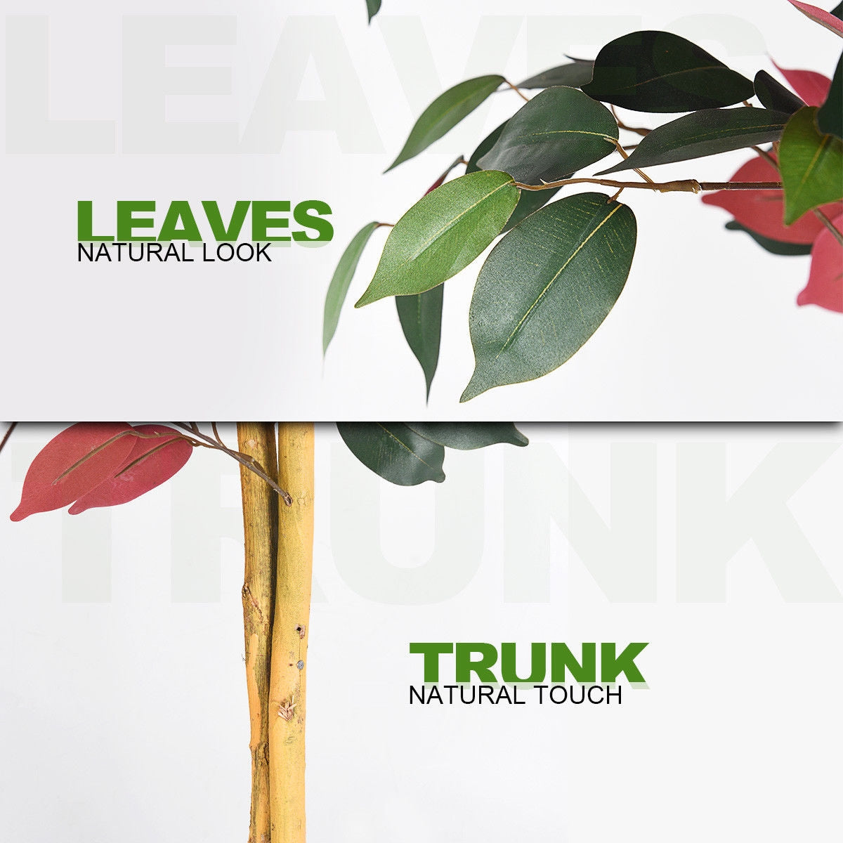 4 Ft Artificial Ficus Tree, Nursery Pot, Red Faux Plants at Gallery Canada