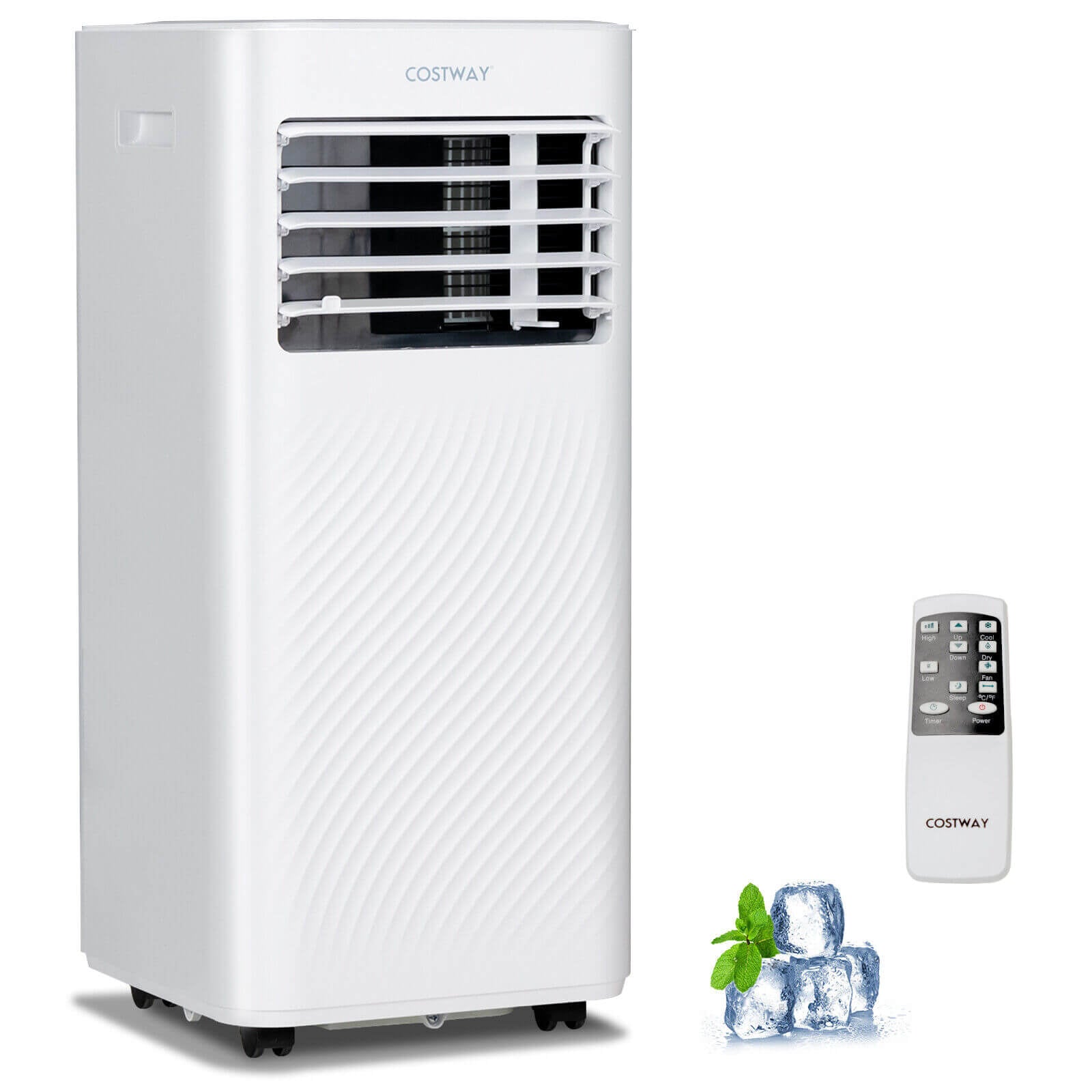 10000 BTU Portable Air Conditioner, Dehumidifier, Sleep Mode, White Portable Air Conditioners White at Gallery Canada