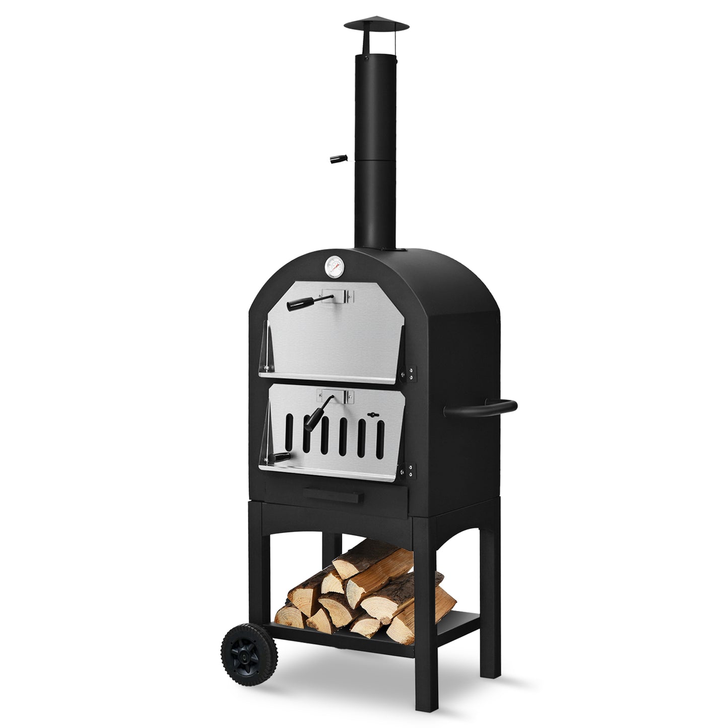 Portable Outdoor Pizza Oven with Pizza Stone and Waterproof Cover, Black Outdoor Grills at Gallery Canada