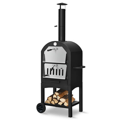 Portable Outdoor Pizza Oven with Pizza Stone and Waterproof Cover, Black Outdoor Grills at Gallery Canada