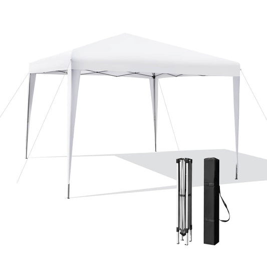 10 x 10 Feet Outdoor Pop-up Patio Canopy for Beach and Camp, White Canopies White at Gallery Canada