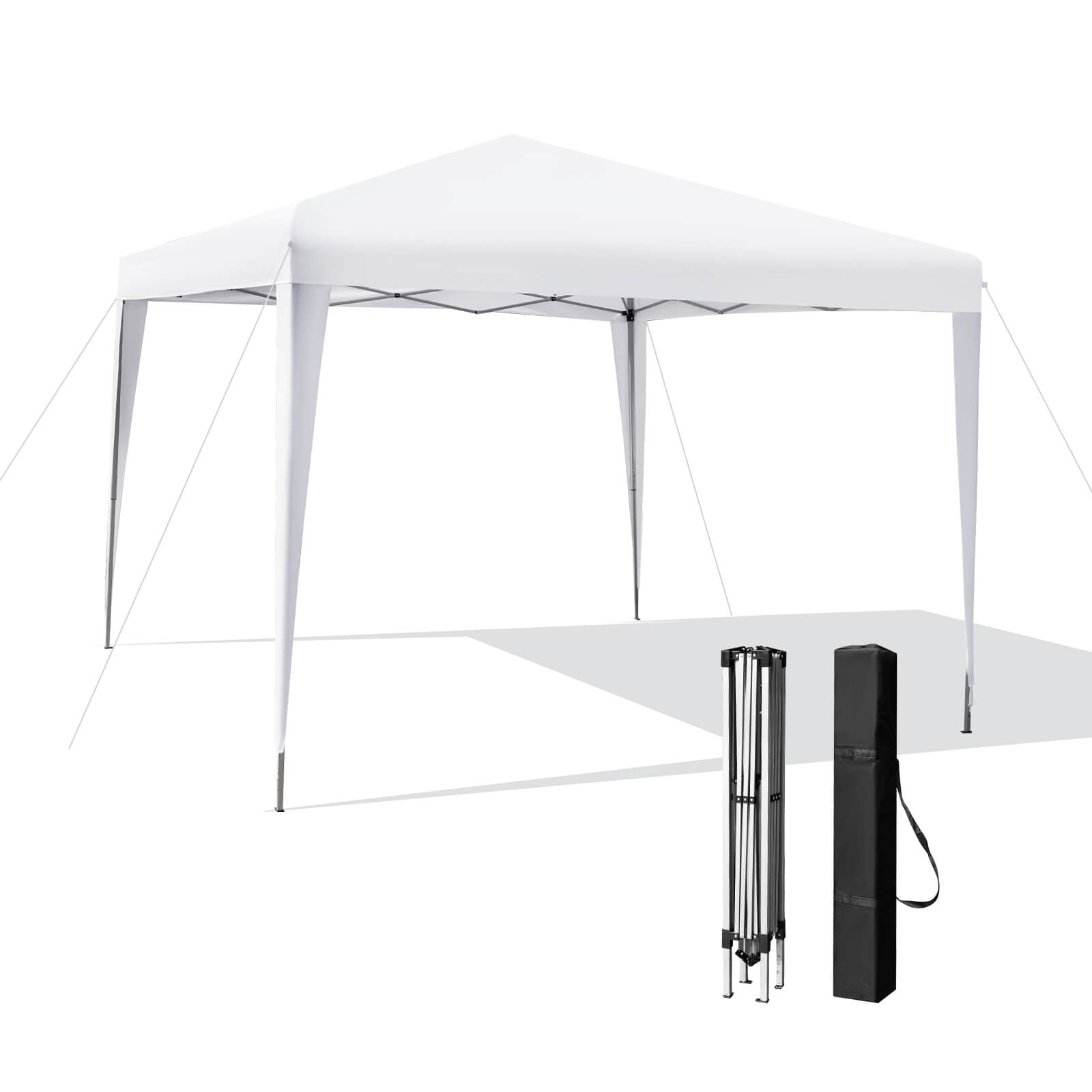 10 x 10 Feet Outdoor Pop-up Patio Canopy for Beach and Camp, White Canopies at Gallery Canada