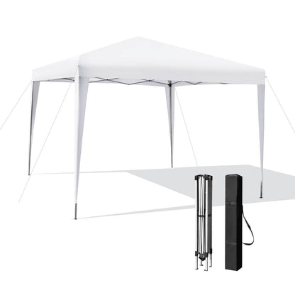 10 x 10 Feet Outdoor Pop-up Patio Canopy for Beach and Camp, White Canopies at Gallery Canada