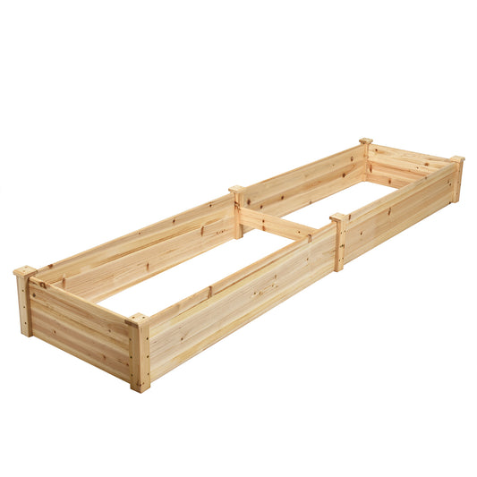 Wooden Vegetable Raised Garden Bed for Backyard Patio Balcony, Natural Raised Garden Beds Natural at Gallery Canada