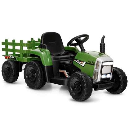 12V Ride on Tractor with 3-Gear-Shift Ground Loader for Kids 3+ Years Old, Dark Green Powered Ride On Toys at Gallery Canada