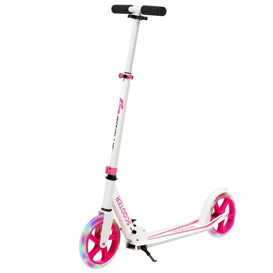 Portable Folding Sports Kick Scooter with LED Wheels, Pink - Gallery Canada