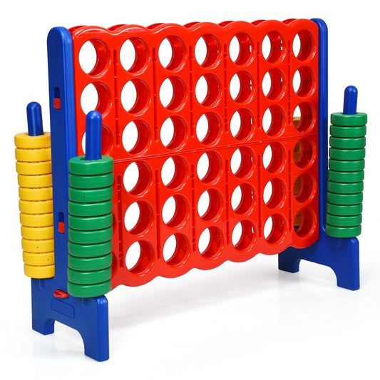 Jumbo 4-to-Score Giant Game Set with 42 Jumbo Rings and Quick-Release Slider, Blue