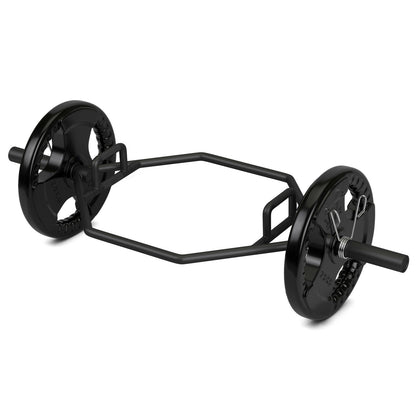 56 Inch Olympic Hexagon Deadlift Trap Bar with Folding Grips Powerlifting, Black Benches Racks & Bars at Gallery Canada