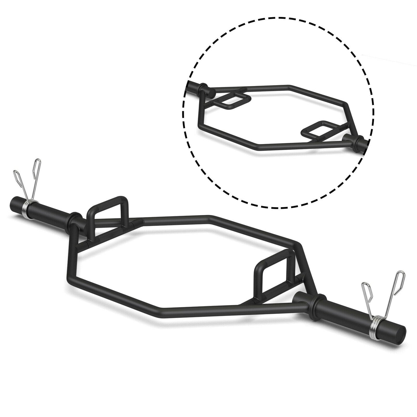 56 Inch Olympic Hexagon Deadlift Trap Bar with Folding Grips Powerlifting, Black Benches Racks & Bars at Gallery Canada