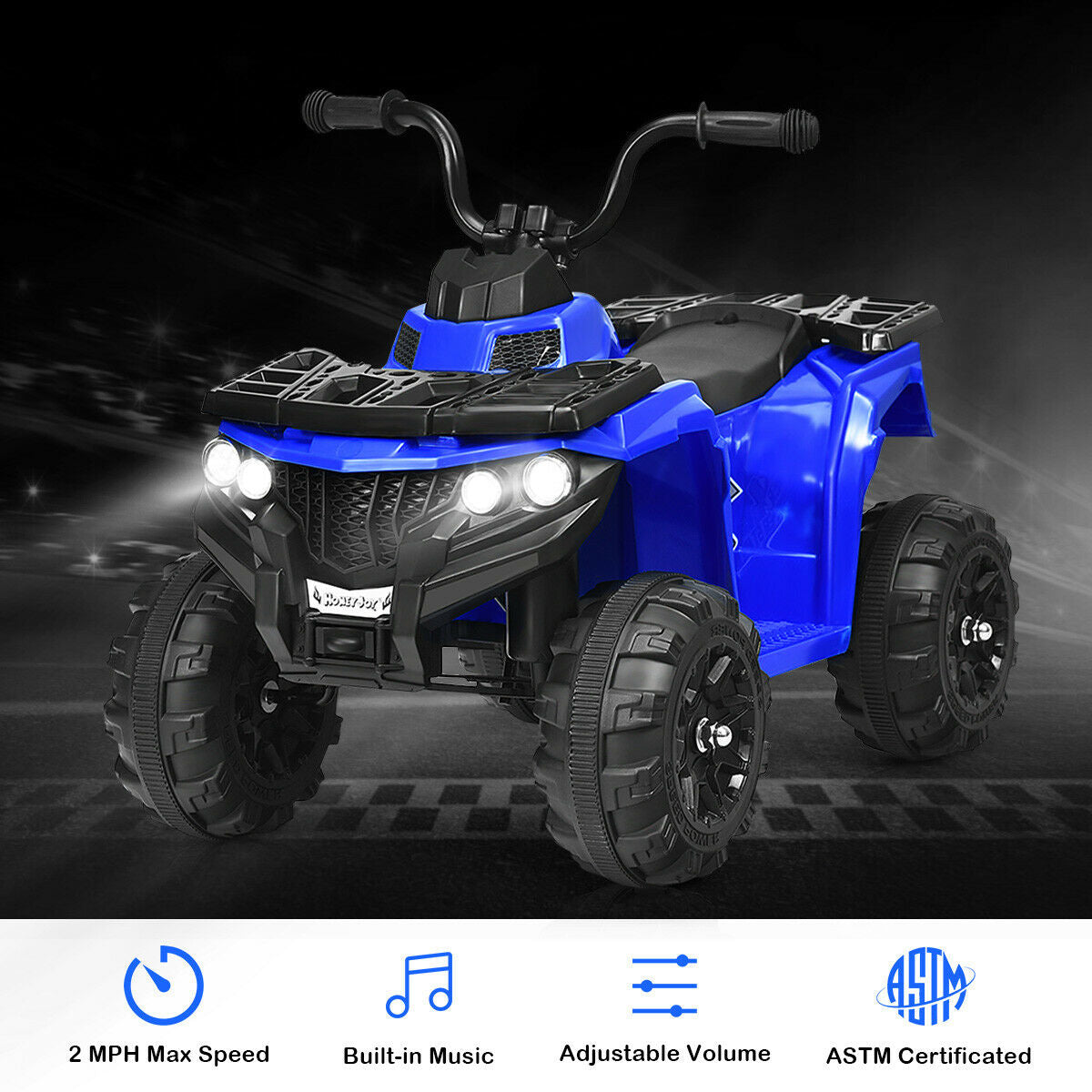 6V Battery Powered Kids Electric Ride on ATV, Blue Powered Ride On Toys at Gallery Canada