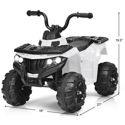 6V Battery Powered Kids Electric Ride on ATV, White - Gallery Canada