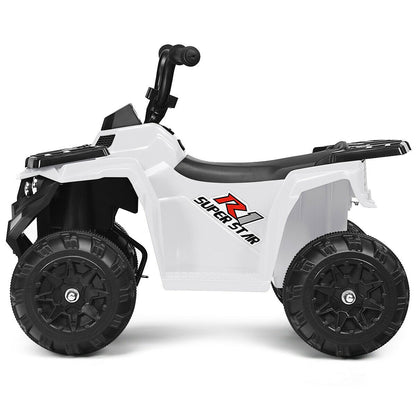 6V Battery Powered Kids Electric Ride on ATV, White - Gallery Canada