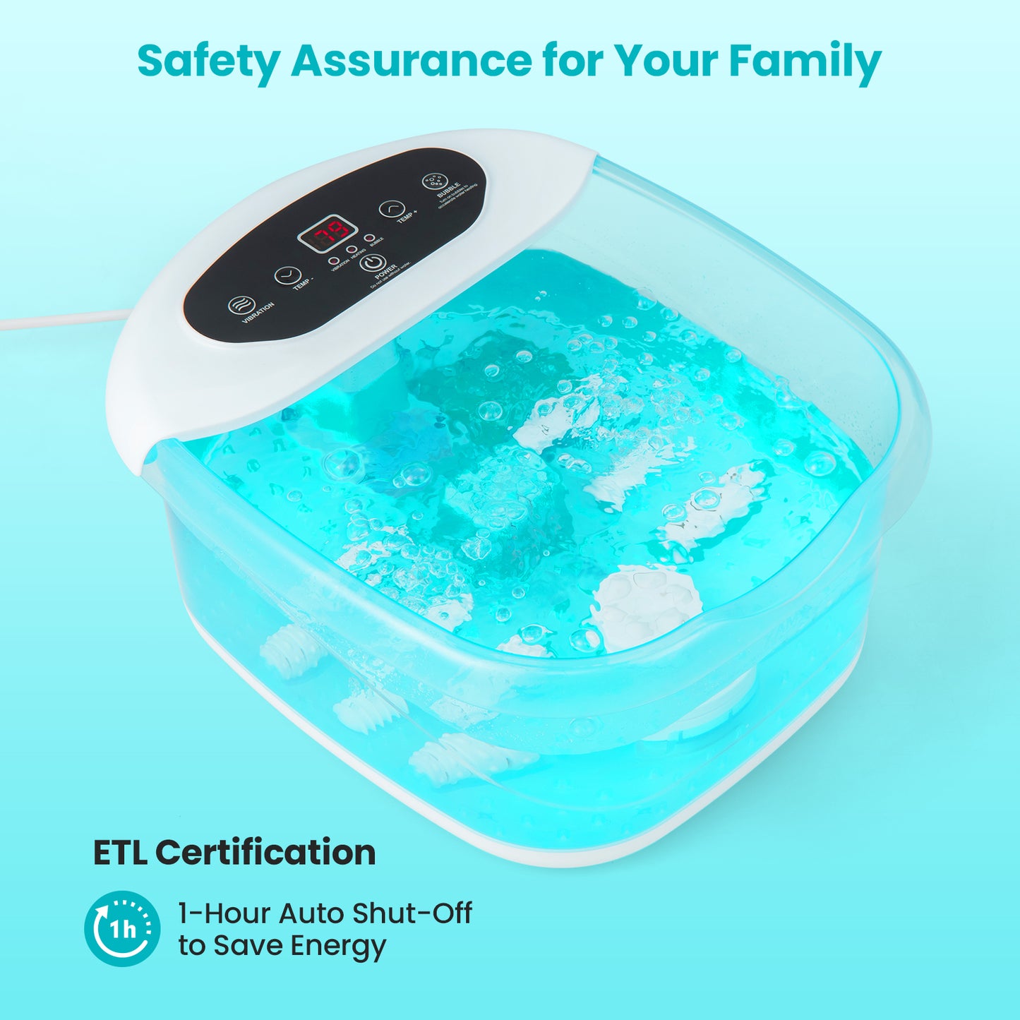 Foot Spa Massager Tub with Removable Pedicure Stone and Massage Beads, Turquoise Foot Massager at Gallery Canada