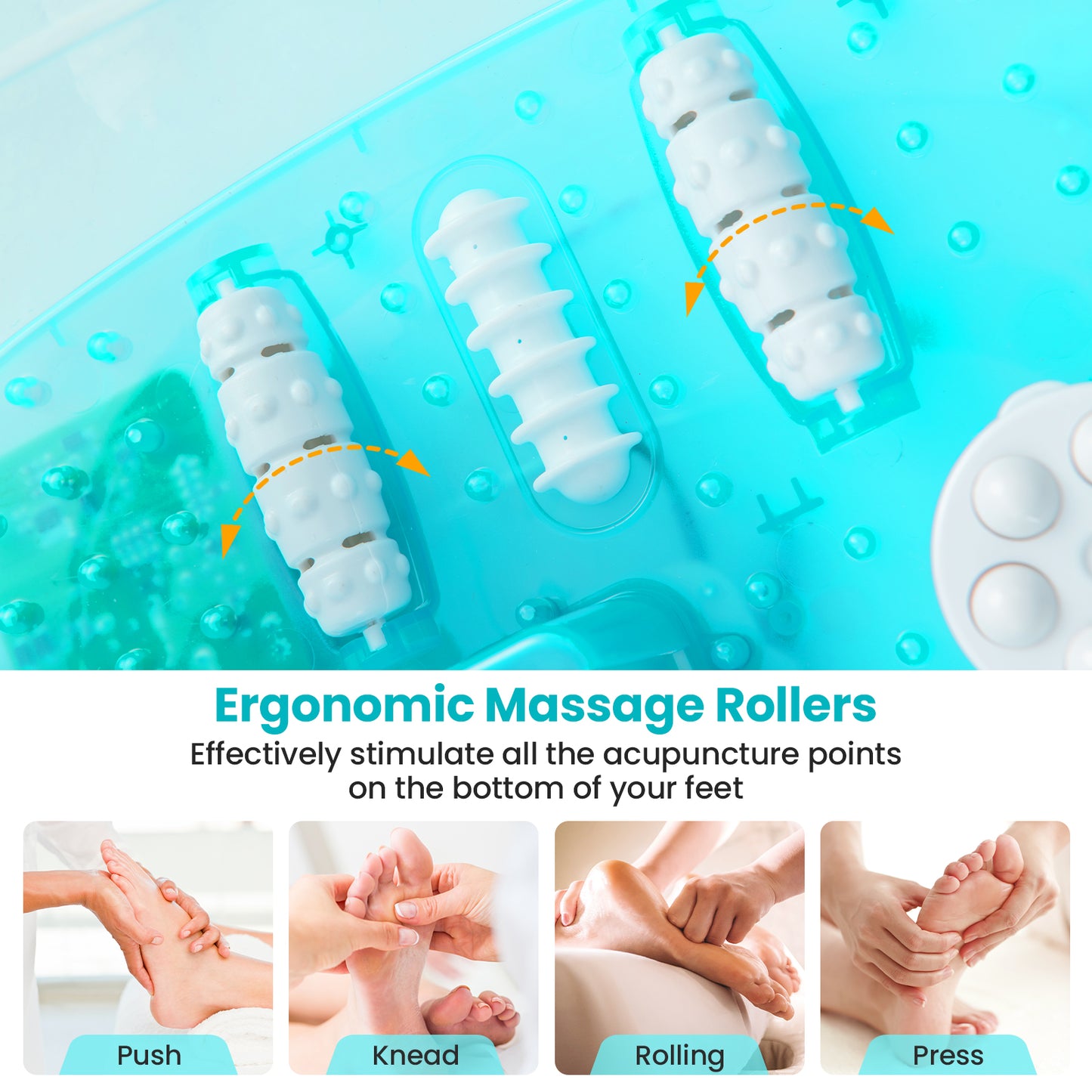 Foot Spa Massager Tub with Removable Pedicure Stone and Massage Beads, Turquoise Foot Massager at Gallery Canada