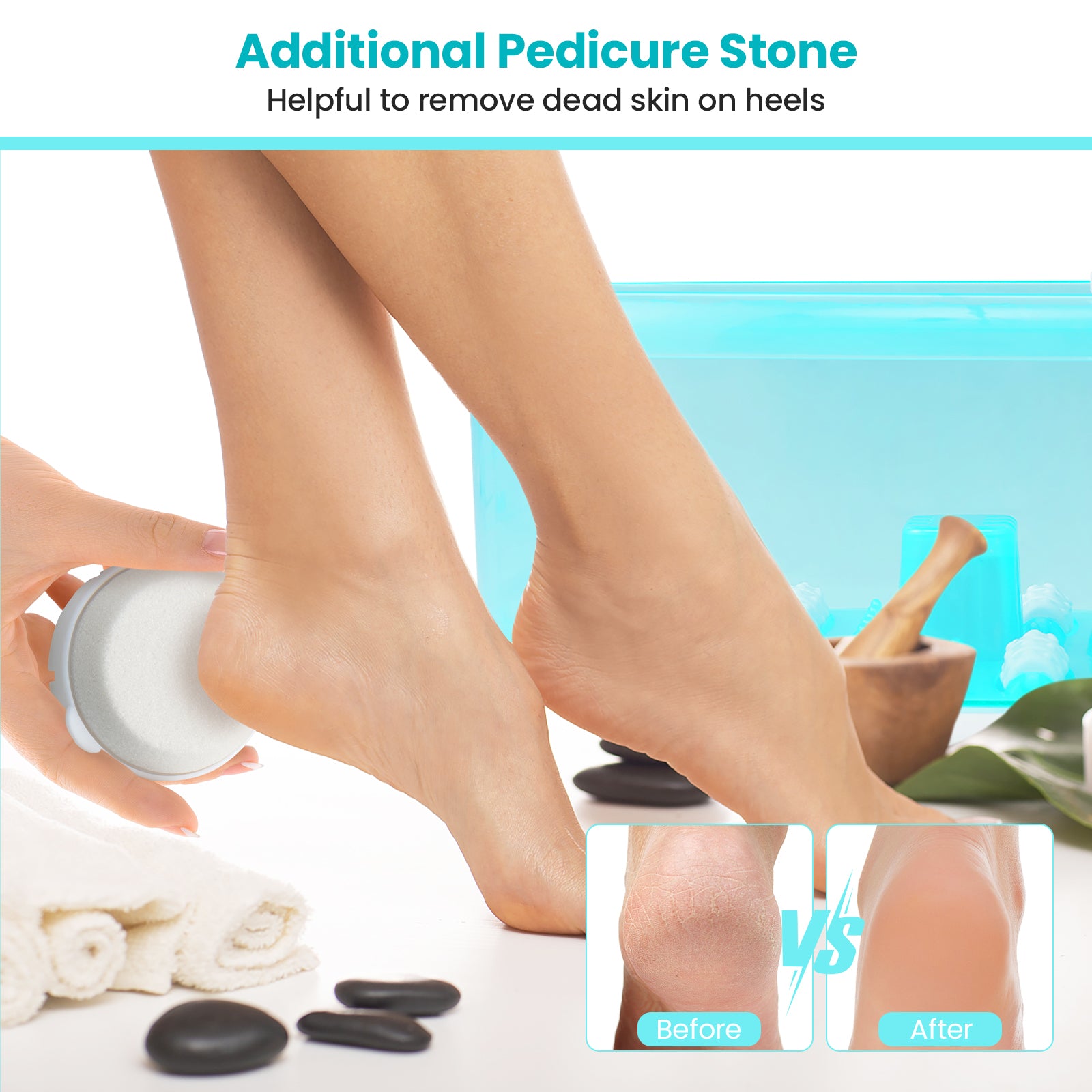 Foot Spa Massager Tub with Removable Pedicure Stone and Massage Beads, Turquoise Foot Massager at Gallery Canada