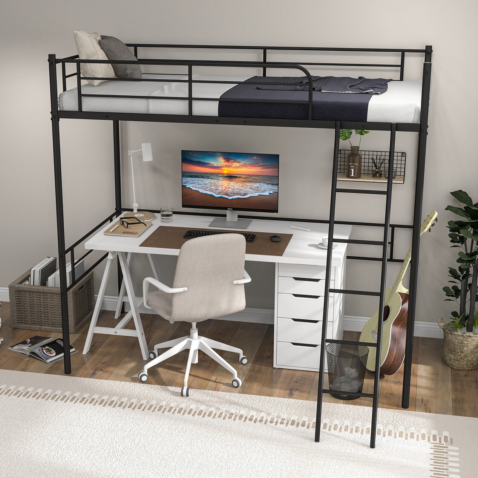 Metal Loft Twin Bed Frame, Black Bunk Bed Frame at Gallery Canada