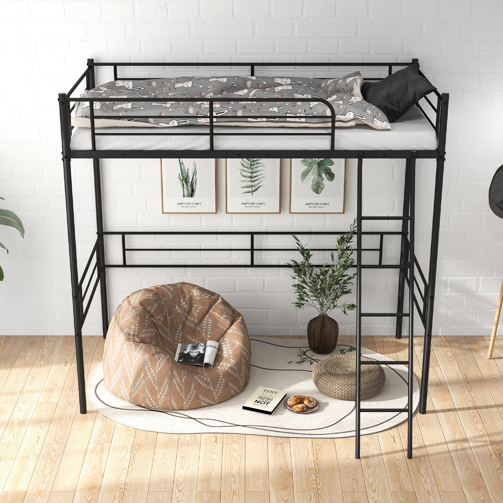 Metal Loft Twin Bed Frame, Black Bunk Bed Frame at Gallery Canada