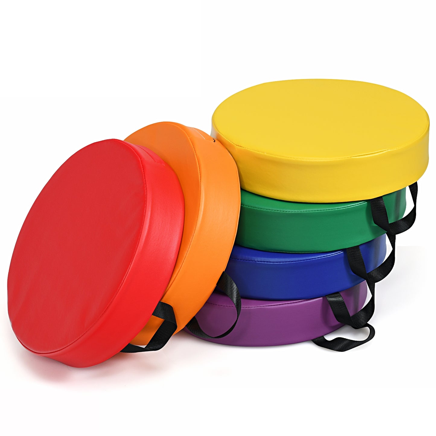 15 Inch Round Toddler Floor Cushions, 6 Pieces, Multicolor Kids Chairs & Seating Multicolor at Gallery Canada