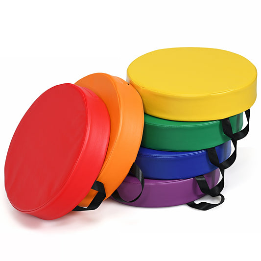 15 Inch Round Toddler Floor Cushions, 6 Pieces, Multicolor Kids Chairs & Seating Multicolor at Gallery Canada