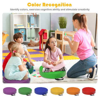 6 Pieces 15 Inch Round Toddler Floor Cushions for Kids, Multicolor Kids Chairs & Seating at Gallery Canada