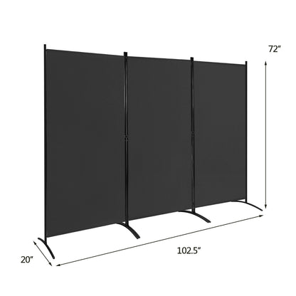3-Panel Room Divider Folding Privacy Partition Screen for Office Room, Black - Gallery Canada