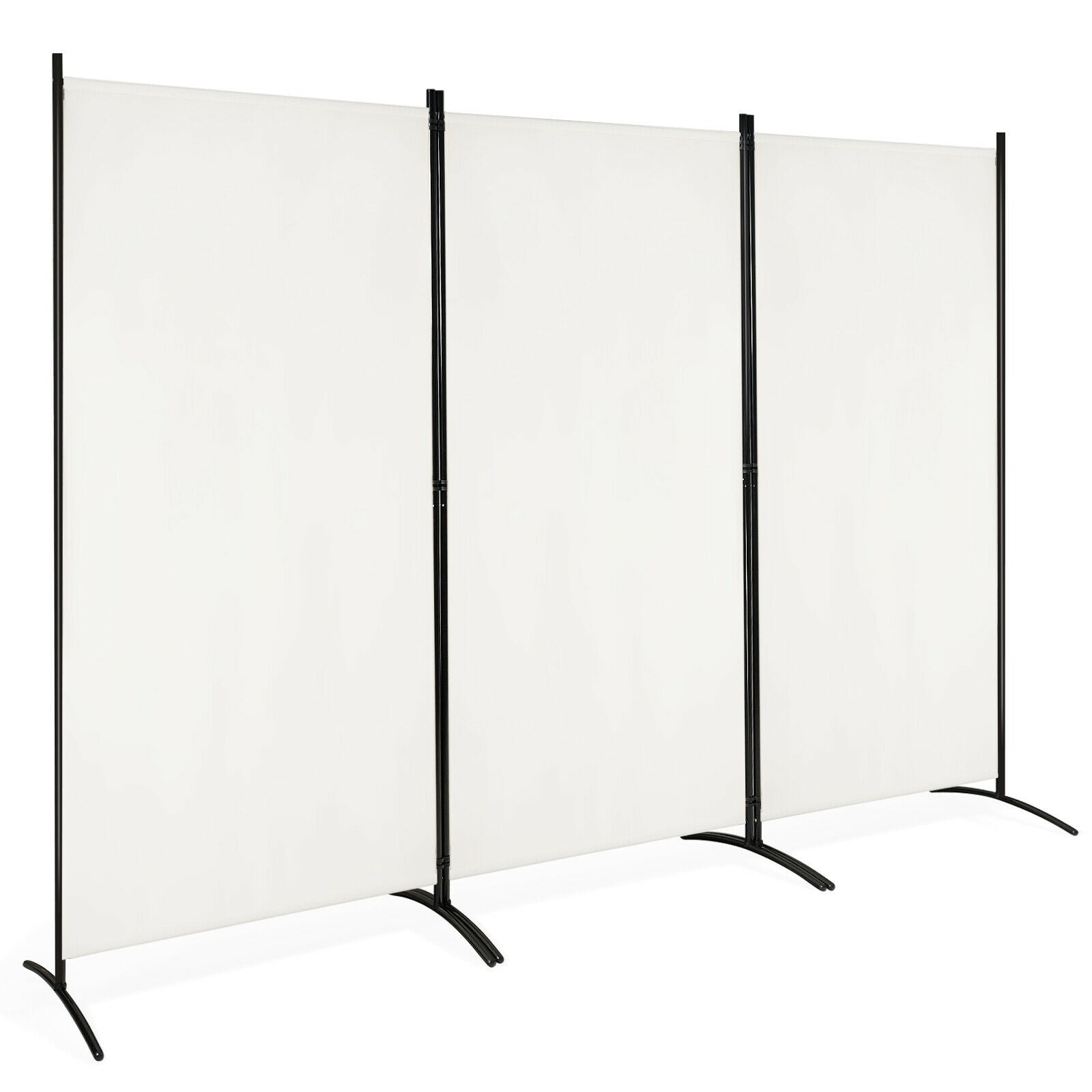 3-Panel Folding Privacy Partition Screen, White Room Dividers White at Gallery Canada