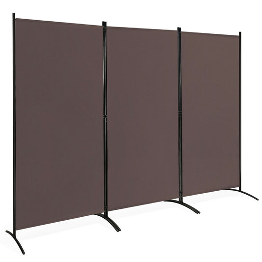 3-Panel Folding Room Divider Privacy Screen, Brown Room Dividers Brown at Gallery Canada