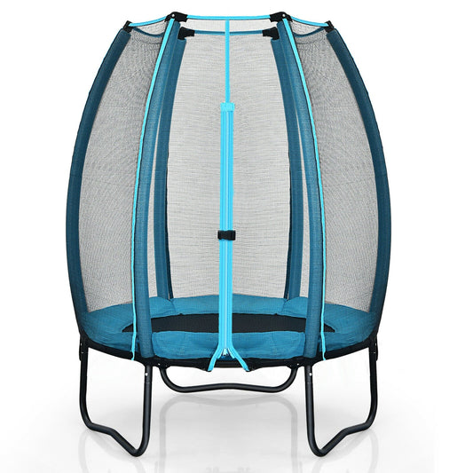 4 Feet Kids Trampoline Recreational Bounce Jumper with Enclosure Net, Blue at Gallery Canada