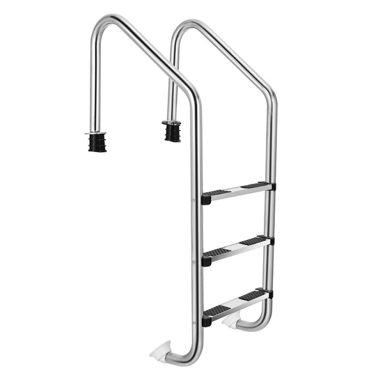 3-Step Stainless Steel Swimming Pool Ladder with Anti-Slip Step, Silver - Gallery Canada