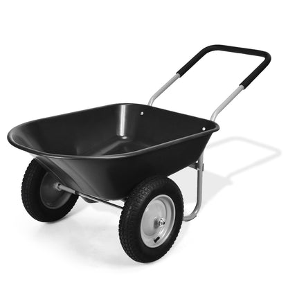 2 Tire Wheelbarrow Garden Cart Heavy-duty Dolly Utility Cart, Black Garden Carts Black at Gallery Canada