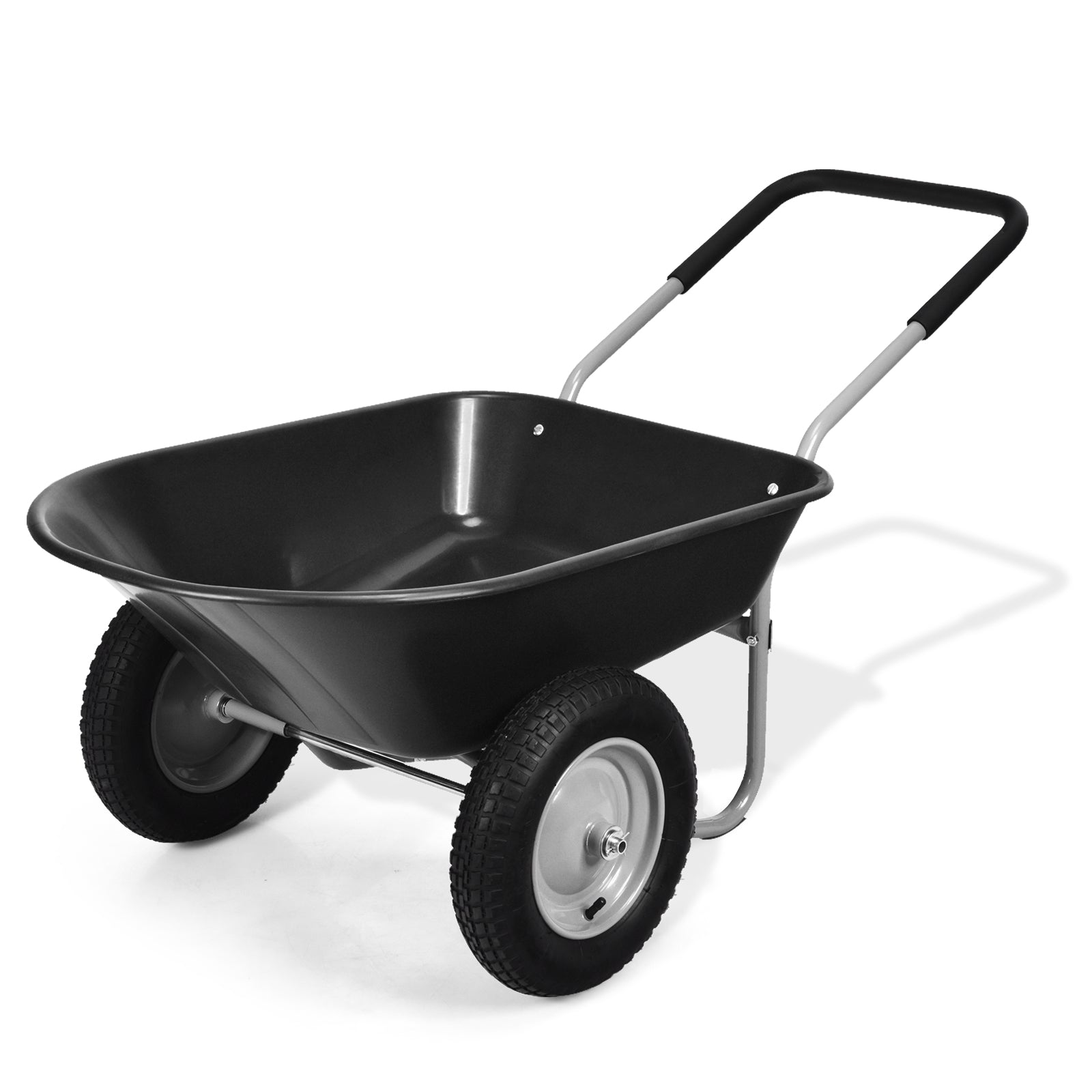 2 Tire Wheelbarrow Garden Cart Heavy-duty Dolly Utility Cart, Black Garden Carts at Gallery Canada