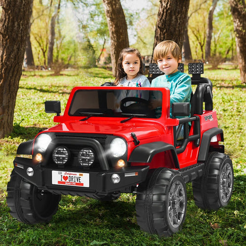 12V 2-Seater Ride on Car Truck with Remote Control and Storage Room, Red