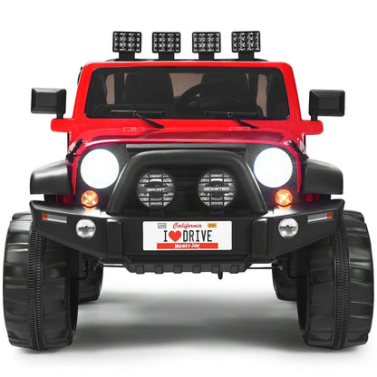 12V 2-Seater Ride On Car Truck, Remote Control, Storage Room, Red Powered Ride On Toys Red at Gallery Canada