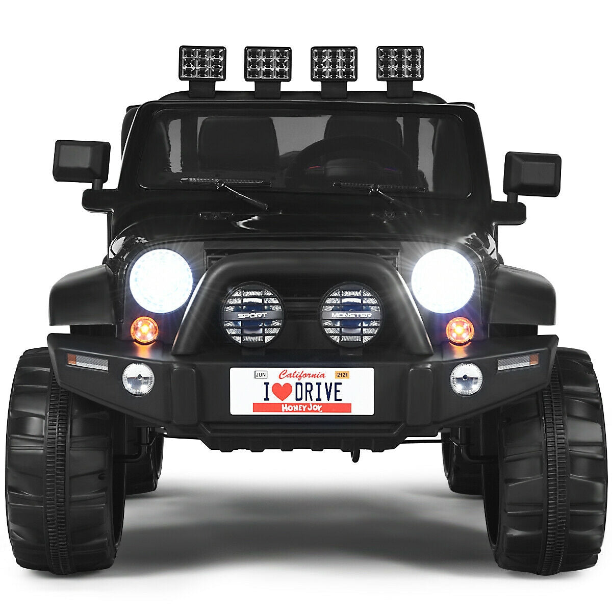 12V 2-Seater Ride On Car Truck, Remote Control, Storage Room, Black Powered Ride On Toys at Gallery Canada